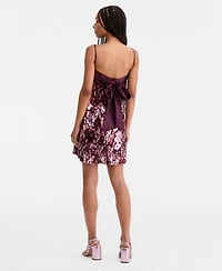 Seni & Cade Women's Satin-Top Floral-Sequin Dress