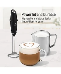 Zulay Kitchen Milk Frother Pitcher Stencil Stirrer Set