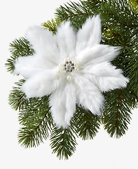 Holiday Lane Iced Delight Soft Poinsettia Clip Ornament, Macy's Exclusive
