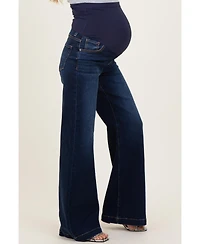 Pinkblush Maternity Navy Dark Wash Wide Leg Jeans
