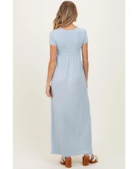 PinkBlush Olive Draped Maternity/Nursing Maxi Dress