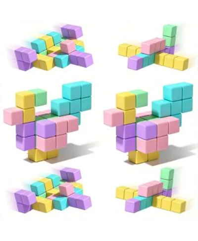Gnuadz 1.34inches Magnetic Blocks Alphabet Number Animal Building Toys