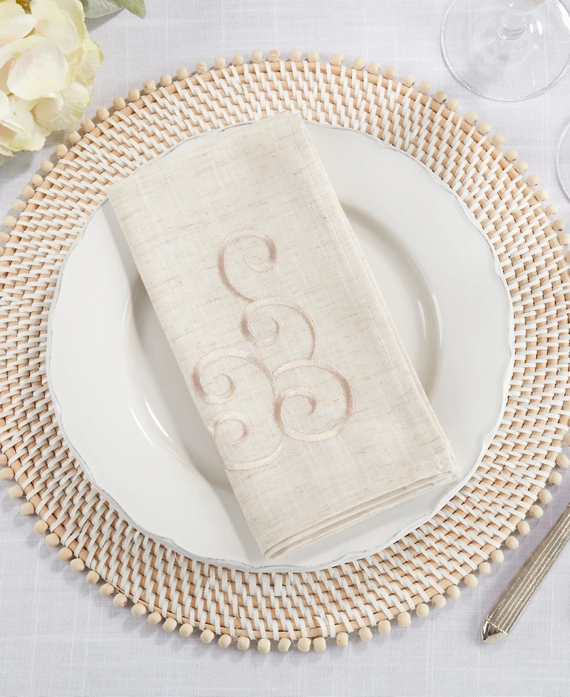 Saro Lifestyle Embroidered Design Table Napkins, Set of 4