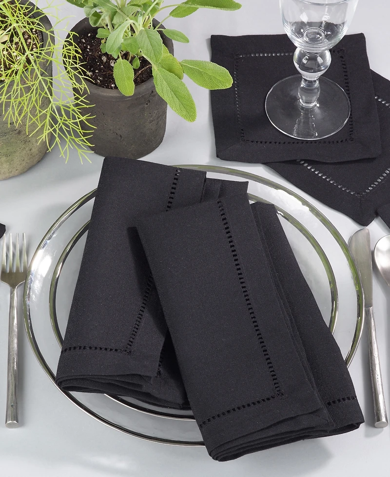 Saro Lifestyle Hemstitched Border Napkins, Set of 4