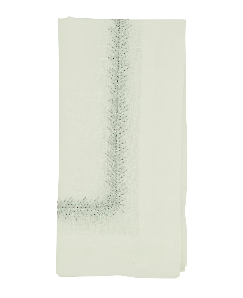 Saro Lifestyle Embroidered Border Table Napkins, Set of 4