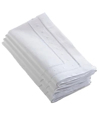 Saro Lifestyle Swiss Dot Collection Embroidered and Hemstitch Napkins