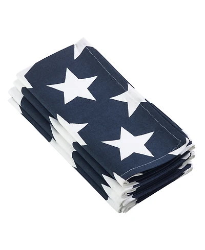 Saro Lifestyle Star Spangled Collection Star Design Dinner Napkins, Set of 4