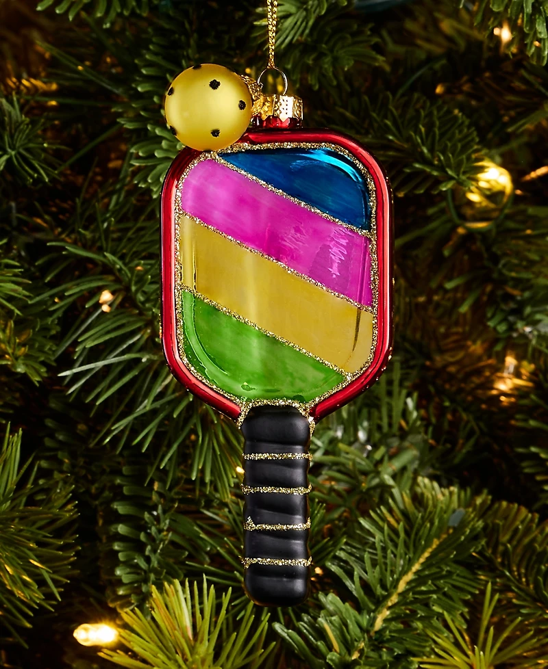 Holiday Lane Sports Glass Pickleball Paddle Ornament, Macy's Exclusive