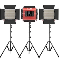 Gvm 1200D 50W Bi-Color Rgb Studio Soft Led Panel 3-Light Kit
