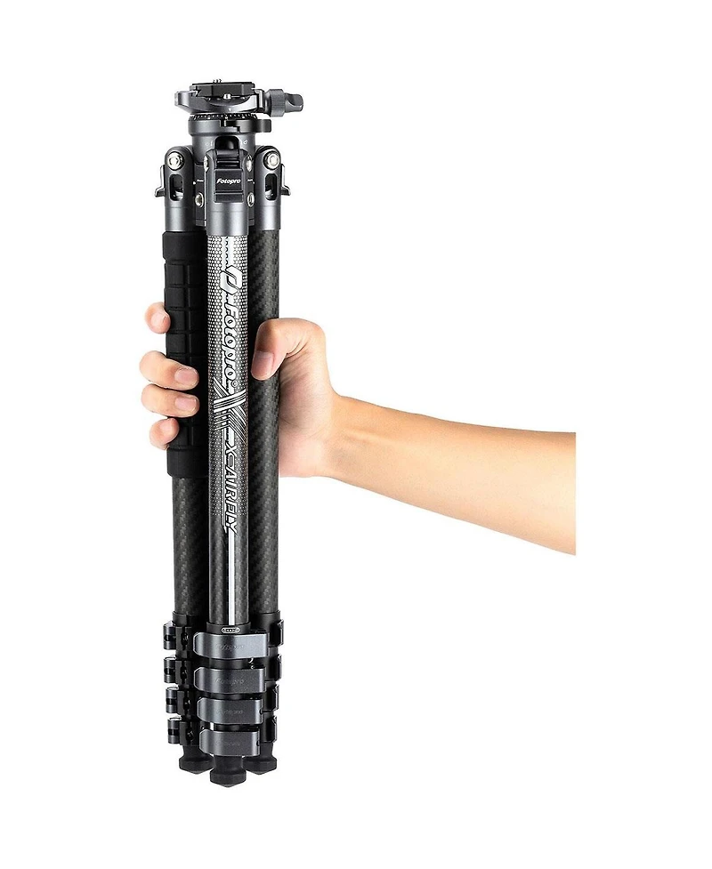 FotoPro X-airfly Video 5-Section Carbon Fiber 2-In-1 Tripod with Ball + Fluid Video Head