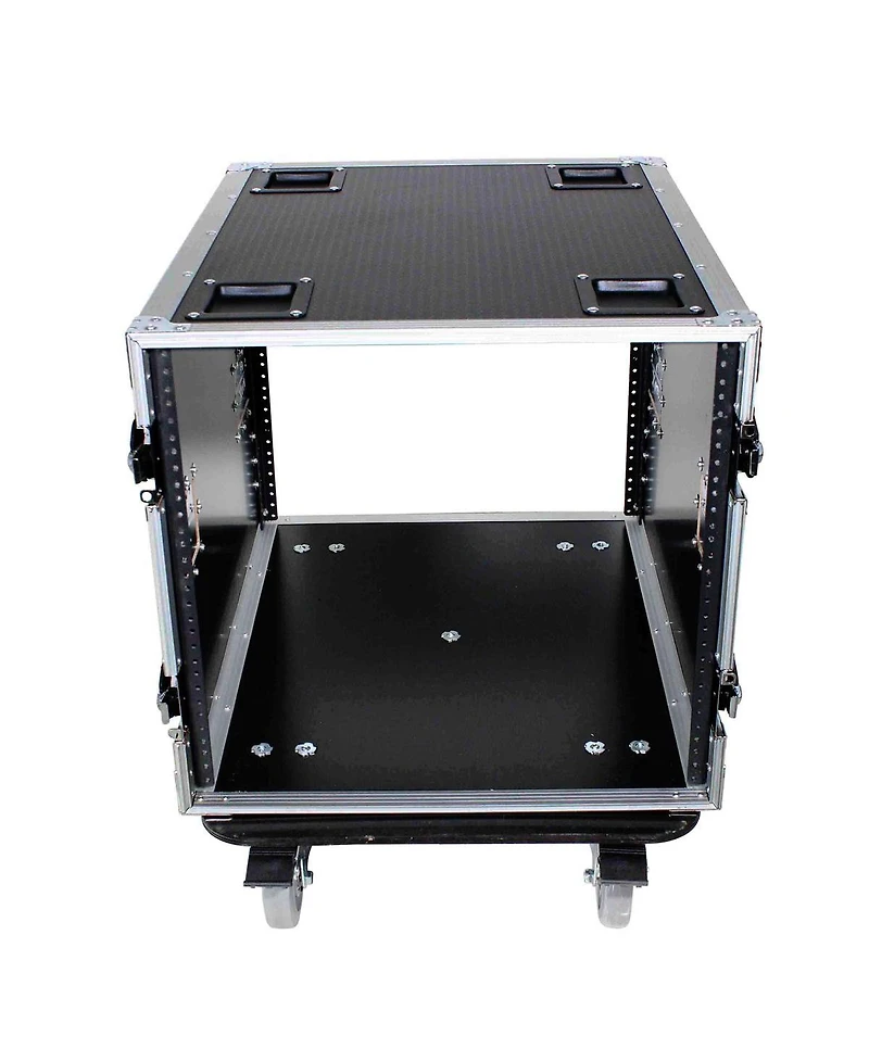 ProX T-10RSS24 10U Ata Deluxe Flight Road Case with 4" Casters for Amplifier Rack Mount Module, 24" Rail Depth