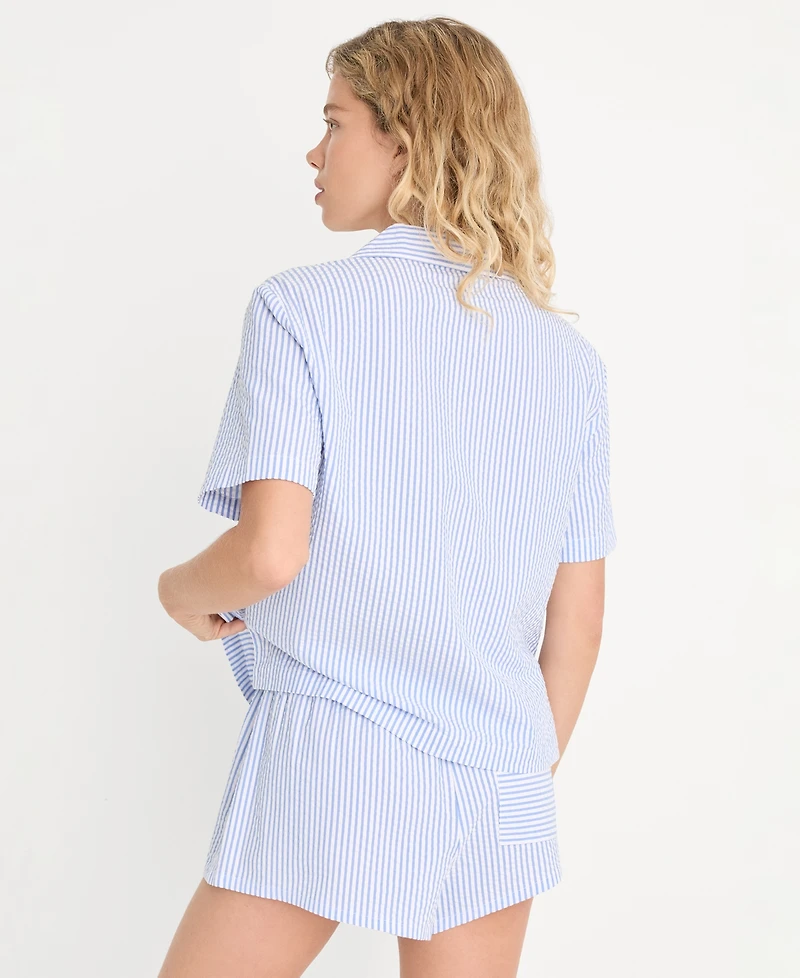 Good American Women's Camp Collar Short-Sleeve Shirt