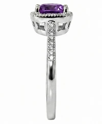 Macy's Garnet (1-1/2 ct. t.w.) & Diamond (1/8 Ring 925 Sterling Silver (Also Available Multi-Gemstone)