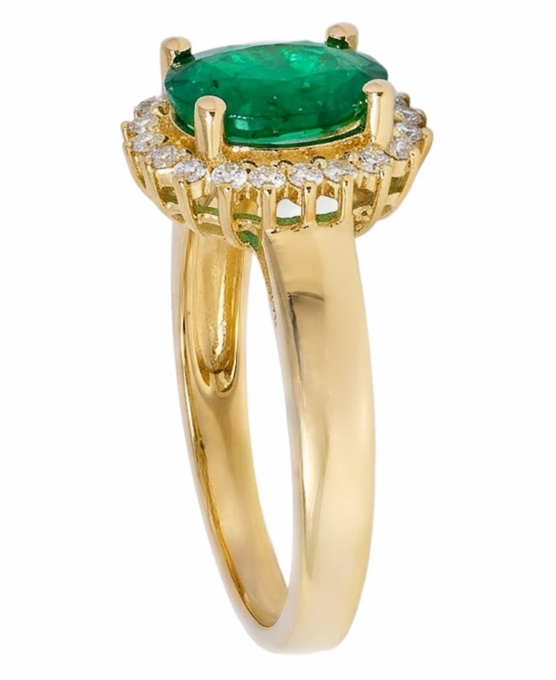 Macy's Emerald (1-5/8 ct. t.w.) & Diamond (1/5 ct. t.w.) Ring in 14k Yellow Gold