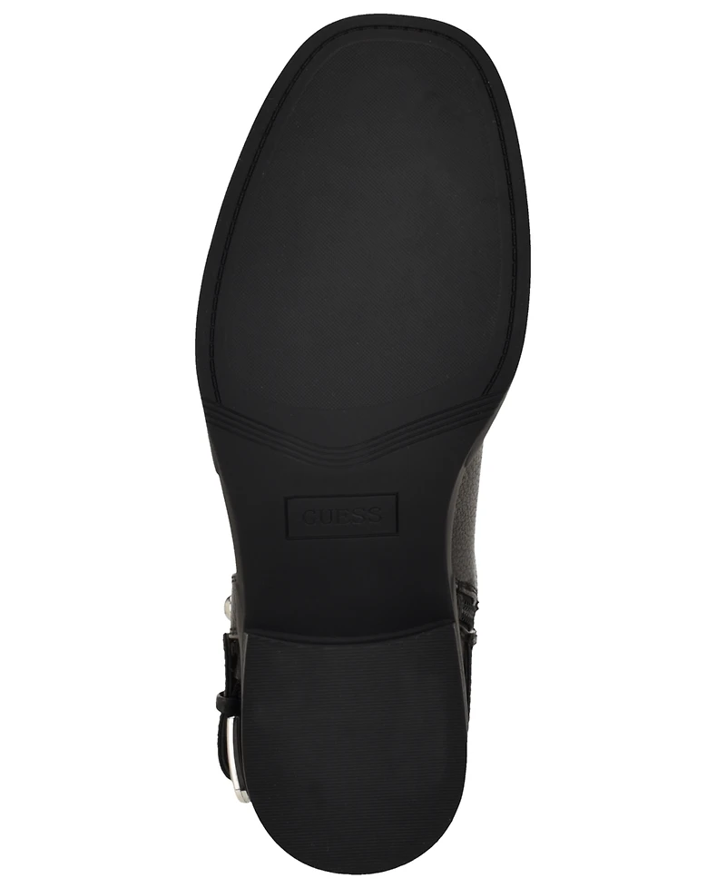 Guess Women's Matley Tumbled Buckle Harness Moto Boots