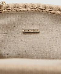 Mango Women's Natural Fiber Clutch Bag