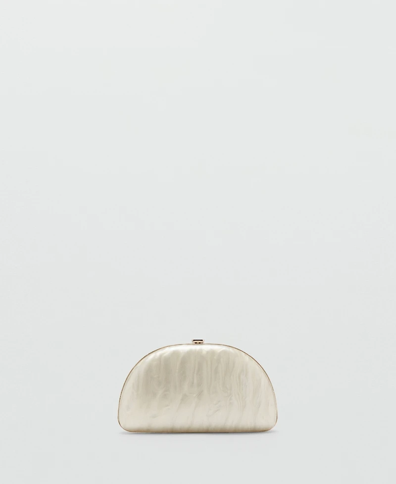 Mango Women's Cultivated Pearl-Effect Clutch Bag