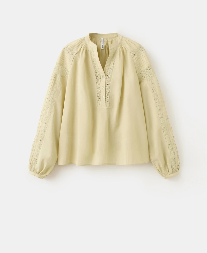 Mango Women's Embroidered Openwork Blouse
