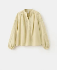 Mango Women's Embroidered Openwork Blouse