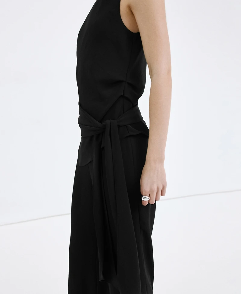 Mango Women's Bow Asymmetrical Jumpsuit