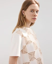 Mango Women's Printed Crocheted T-Shirt