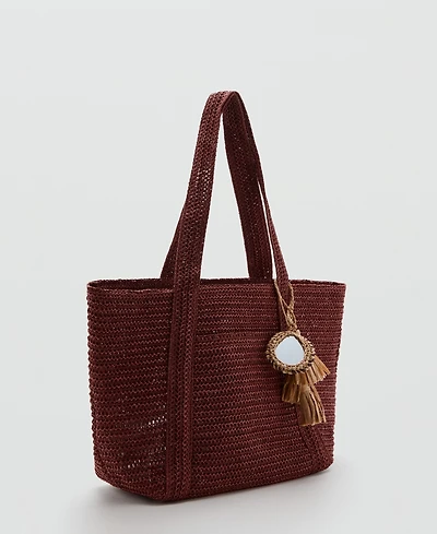 Mango Women's Natural-Fiber Tote Bag