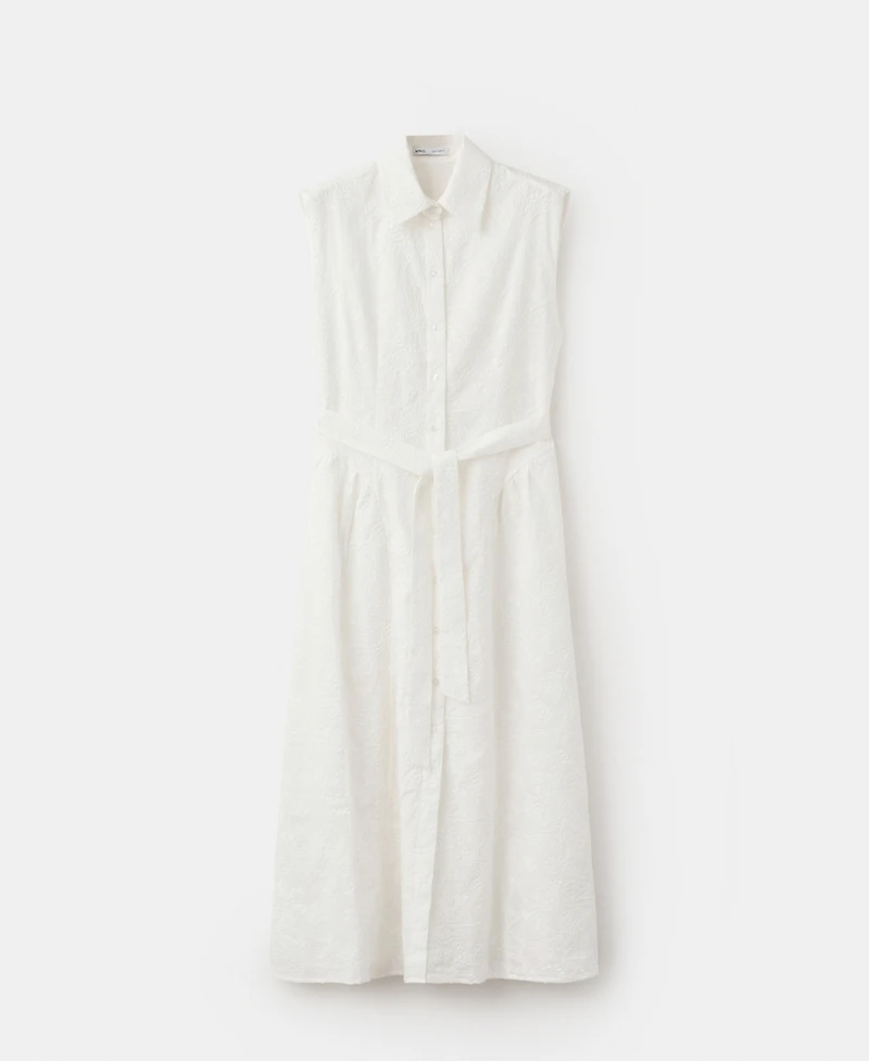 Mango Women's Embroidered Belt Dress