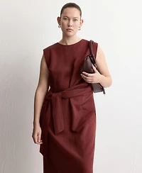 Mango Women's Knot Detail Lyocell Dress