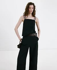 Mango Women's Belted Lyocell Pants