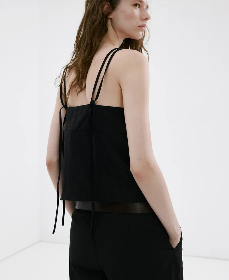 Mango Women's Double Straps Lyocell Top