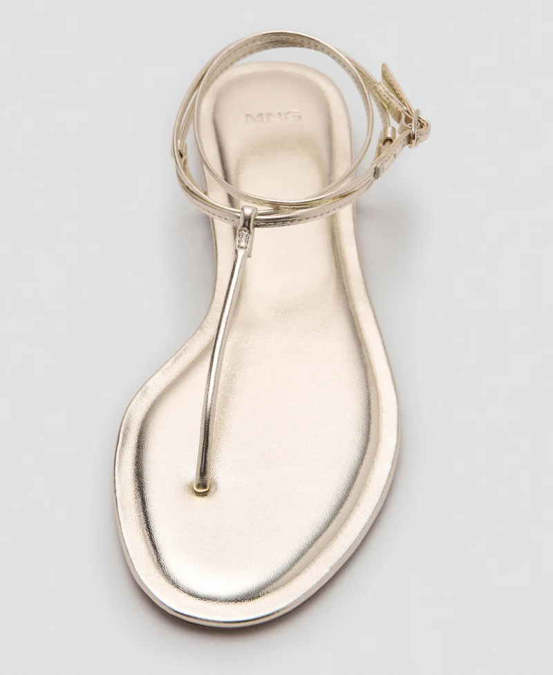 Mango Women's Metallic Straps Sandals