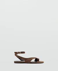 Mango Women's Leather Straps Sandals