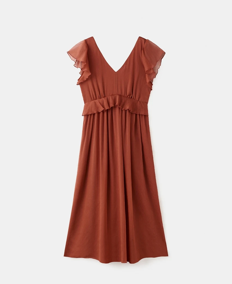 Mango Women's Long Ruffled Dress