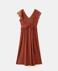 Mango Women's Long Ruffled Dress