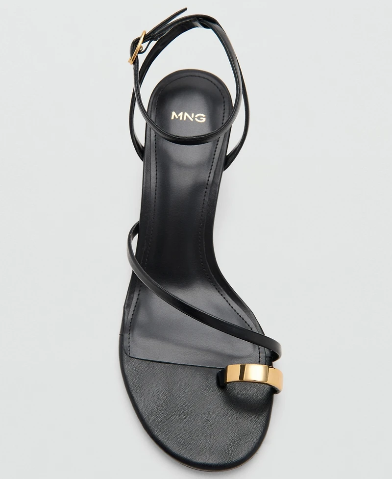 Mango Women's Crossed Strap Heeled Sandals