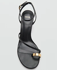 Mango Women's Crossed Strap Heeled Sandals