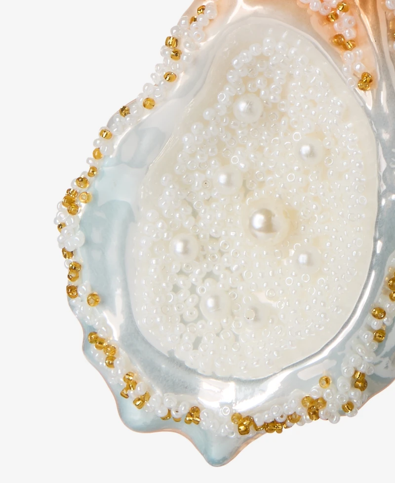Holiday Lane Seaside Glass Oyster Ornament, Macy's Exclusive