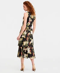 Anne Klein Women's Faux-Wrap Tiered Dress
