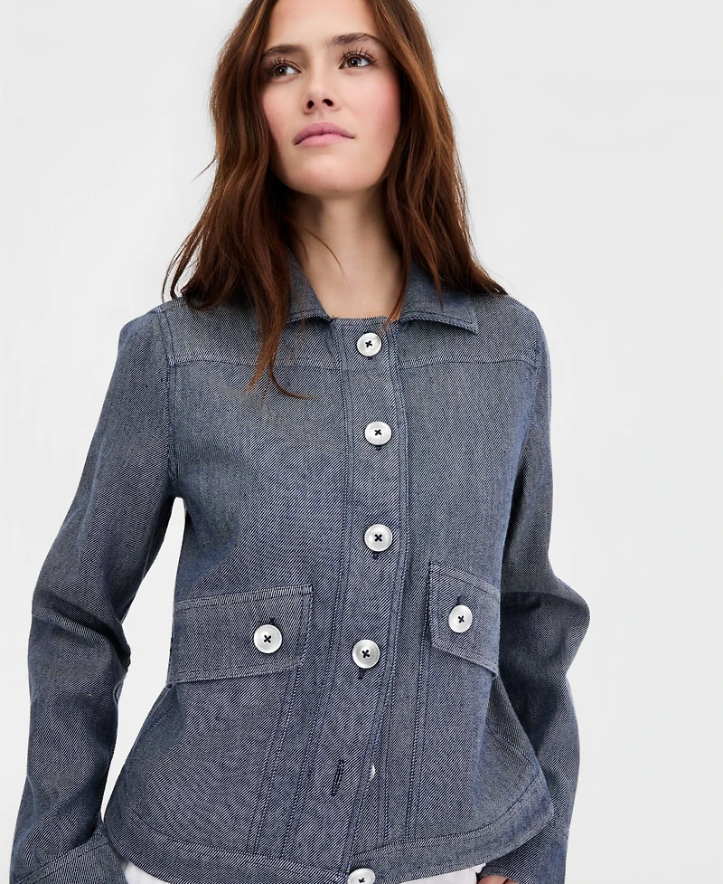 Charter Club Petite Relaxed Fit Collared Field Jacket, Macy's Exclusive