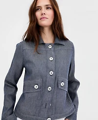 Charter Club Petite Relaxed Fit Collared Field Jacket, Macy's Exclusive