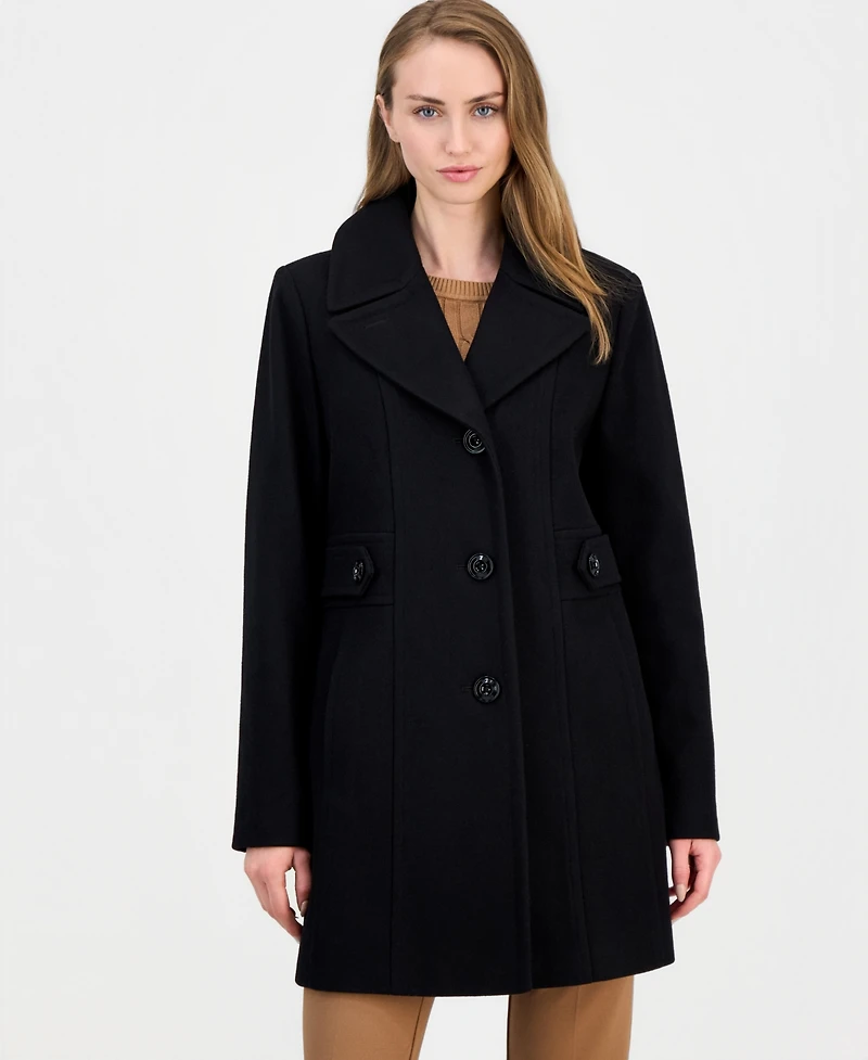Anne Klein Women's Single-Breasted Peacoat, Created for Macy's