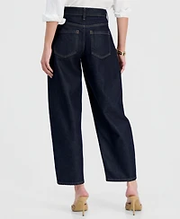 I.n.c. International Concepts Women's High-Rise Barrel-Leg Ankle Jeans, Macy's Exclusive