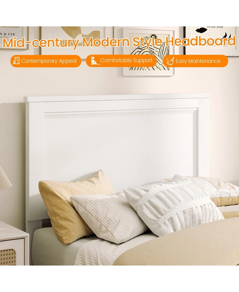 Sugift Wooden Bed Frame with Headboard and Slat Support