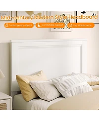 Sugift Wooden Bed Frame with Headboard and Slat Support
