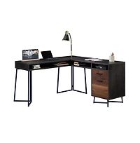 Sauder Canton Lane L Desk, Brew Oak finish