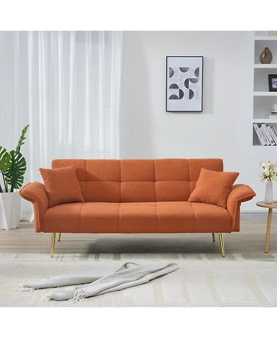 Streamdale Furniture 70'' Teddy Fleece Convertible Sofa Bed