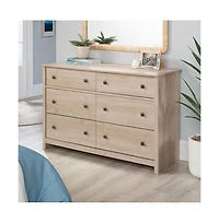Sauder River Ranch 6-Drawer Bedroom Dresser, Harvest Walnut Finish