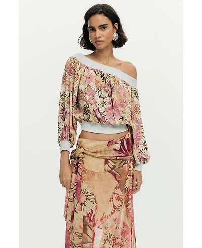 Desigual Women's Printed Strapless Blouse