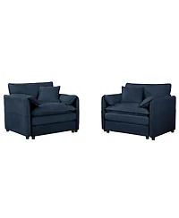 Streamdale Furniture Oversized Chenille Accent Chair Set of 2, Comfy Single Sofa Chair, Modern Armchair