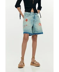 Desigual Women's Printed denim bermuda